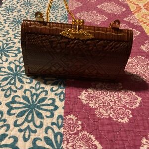 Handmade wooden vintage purse from Thailand
